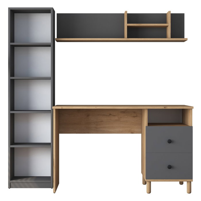 Hanah Home HA115 - 2643 Mesa de estudio Nogal y Antracita